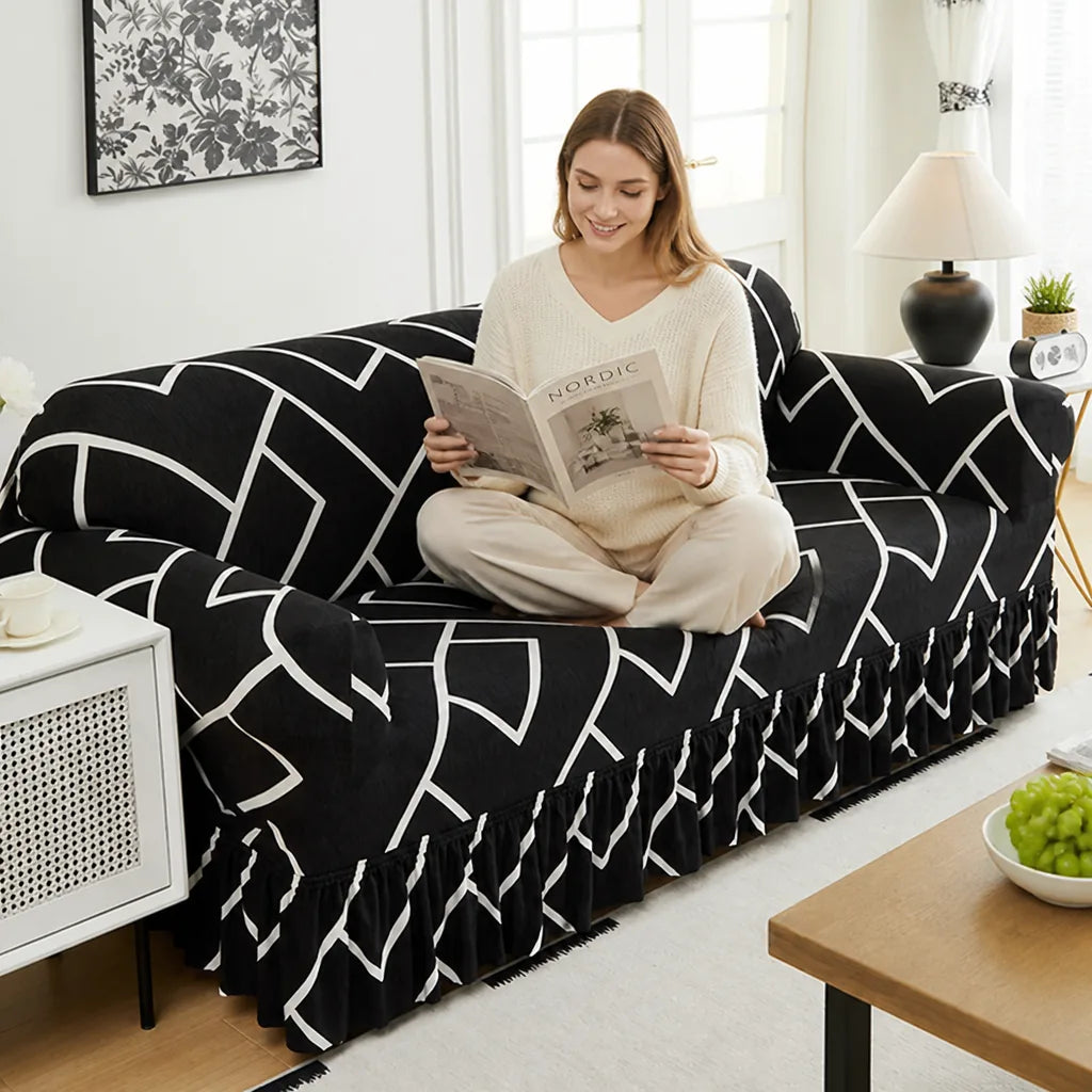 SnugFit sofa cover Black Maze