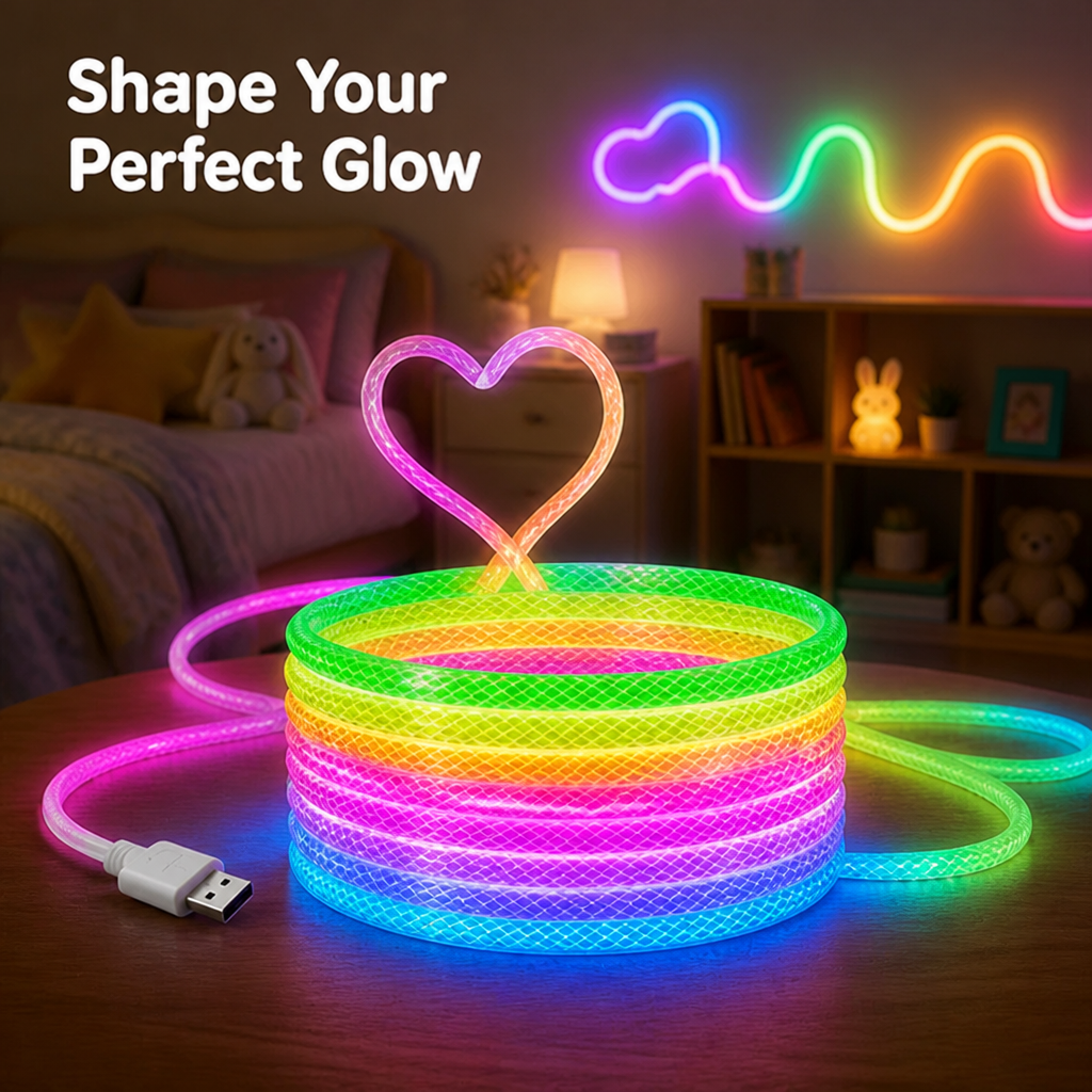 GlowStrand™ LED Neon Rope Light — Mood-Lifting Glow