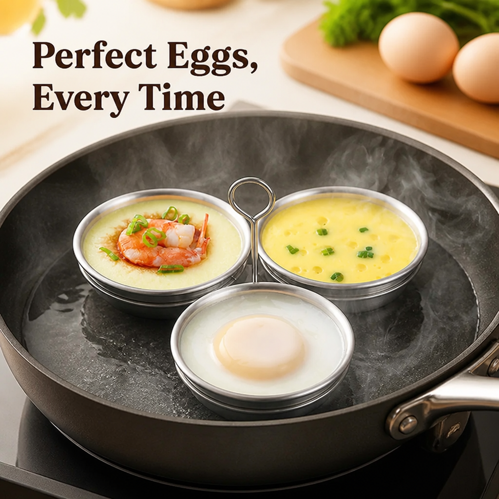 EggNest™ Stainless Egg Steamer (Set of 3)