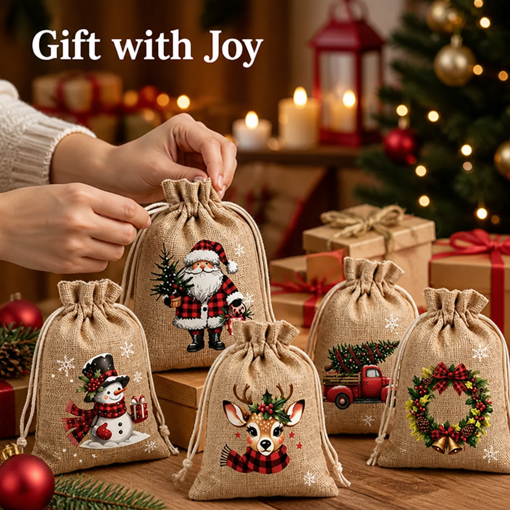 JingleSack™ Christmas Drawstring Gift Bags