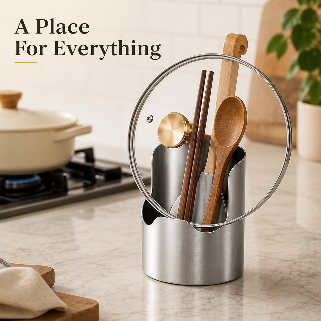 UtensiLoft™ Stainless Utensil & Lid Holder