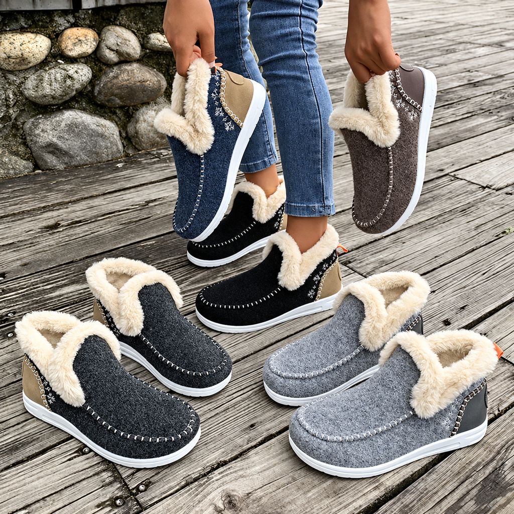 Plushwalk Women's Plush-Lined Slip-On Sneakers