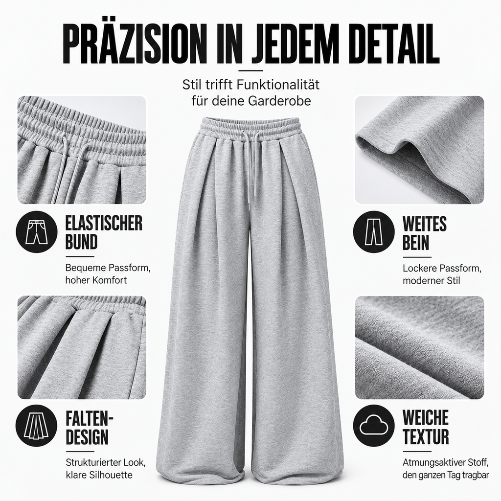 Drapelle Women's Wide-Leg Pleated Sweatpants