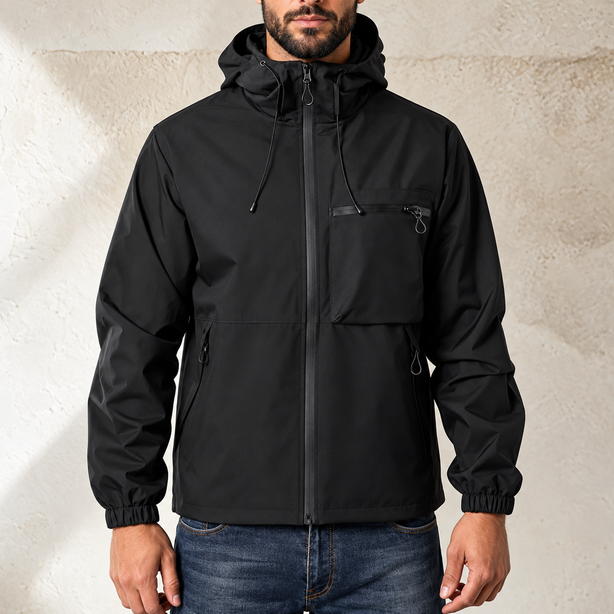 Trailmere™ Men's Hooded Jacket — Water-Resistant, Weather-Ready