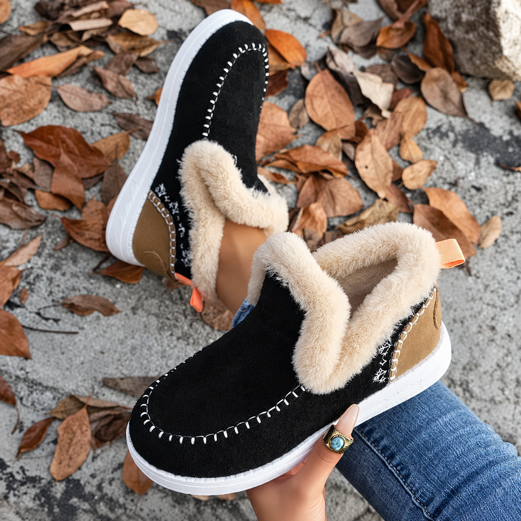 Plushwalk Women's Plush-Lined Slip-On Sneakers