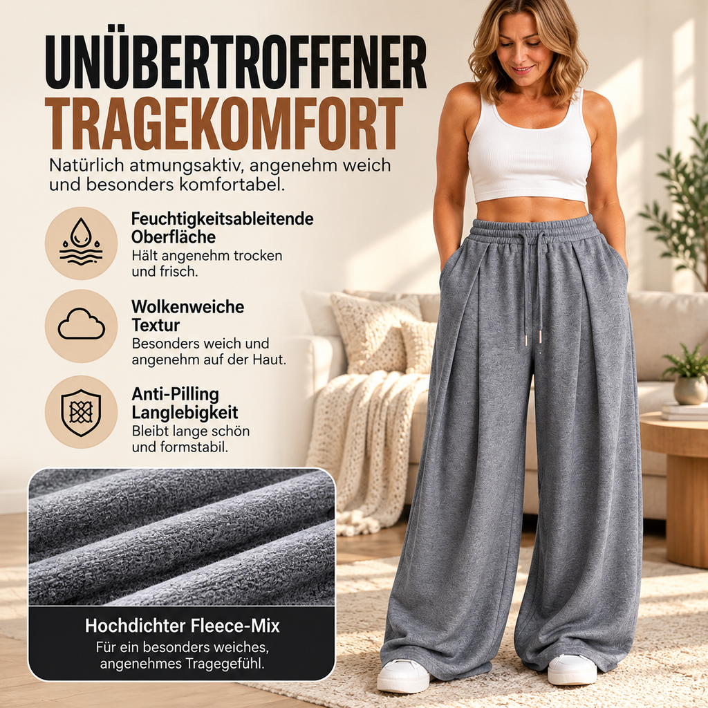 Drapelle Women's Wide-Leg Pleated Sweatpants
