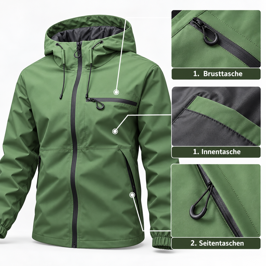 Trailmere™ Men's Hooded Jacket — Water-Resistant, Weather-Ready
