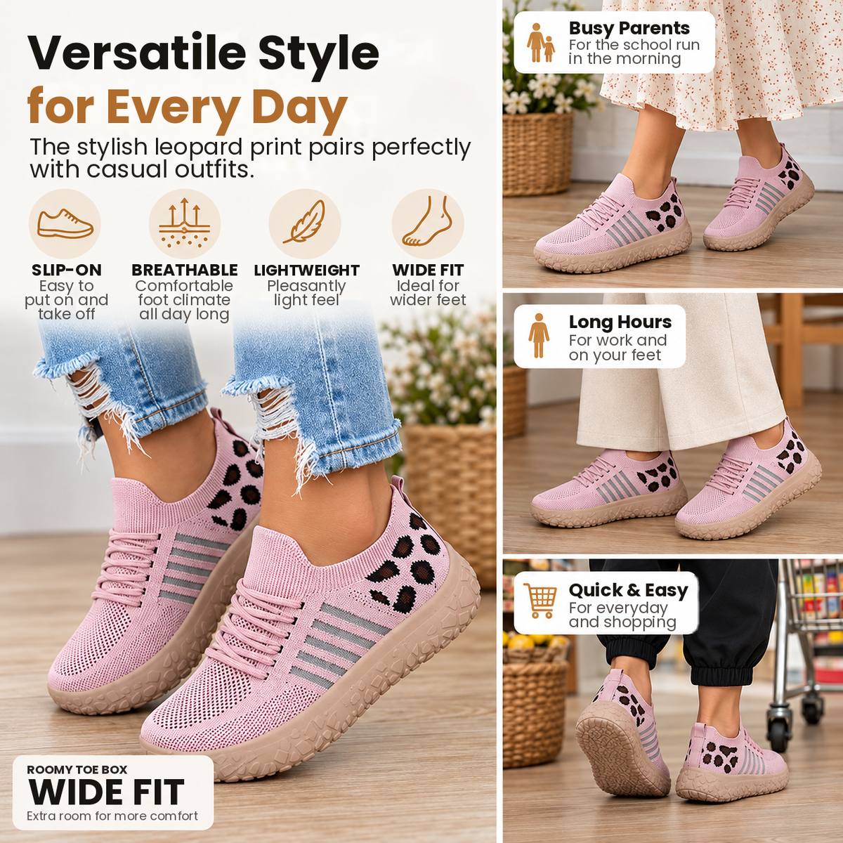 Toeluxe™ Women's Breathable Slip-On Sneakers