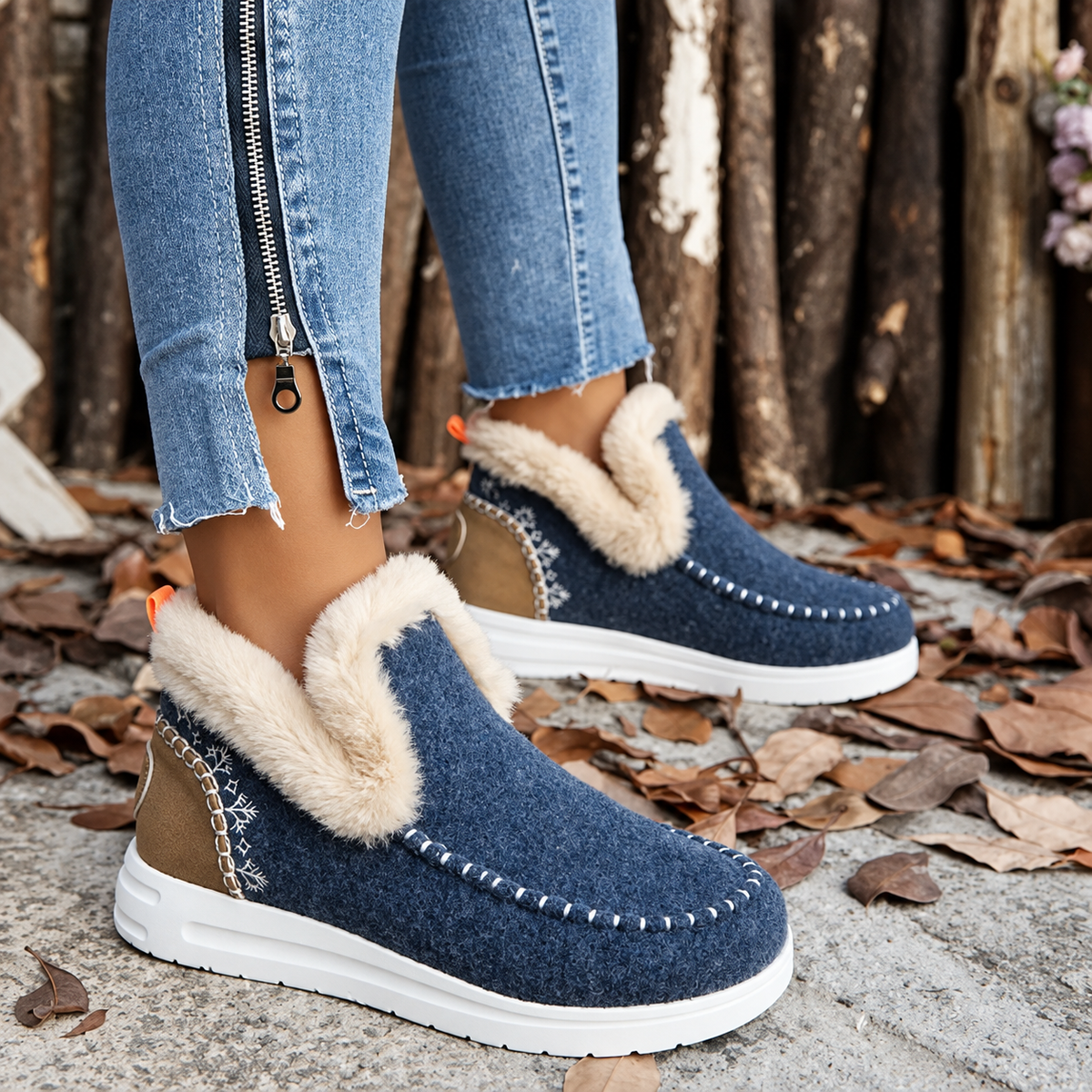 Plushwalk Women's Plush-Lined Slip-On Sneakers