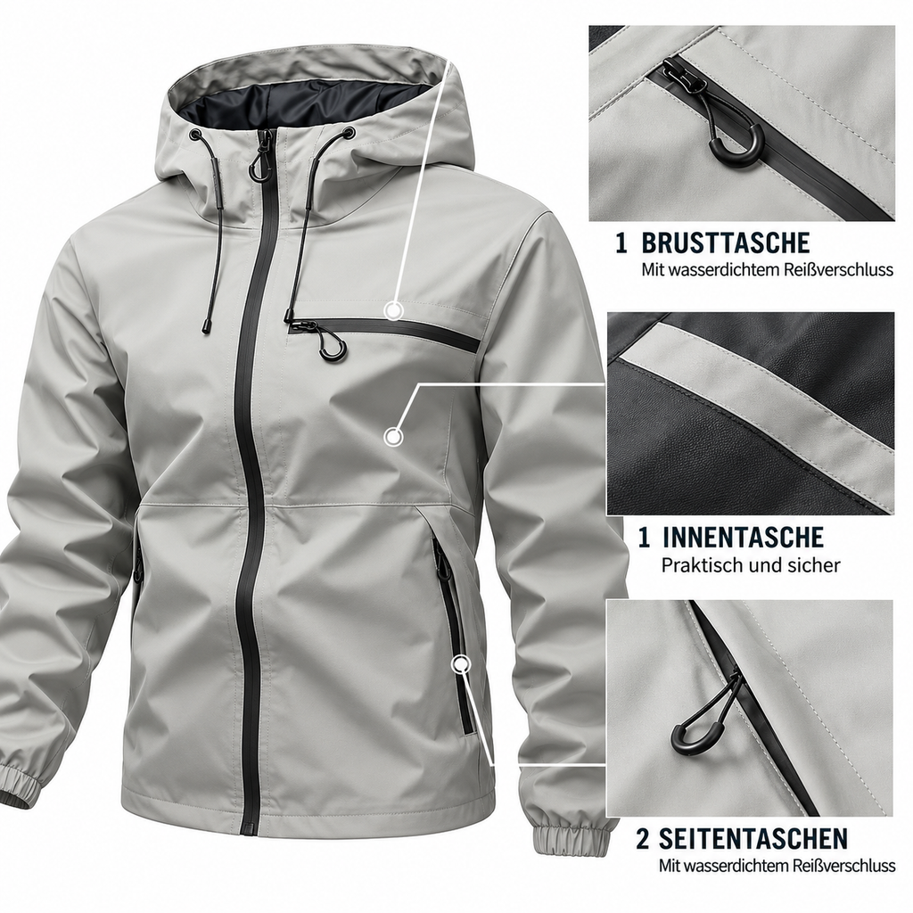 Trailmere™ Men's Hooded Jacket — Water-Resistant, Weather-Ready