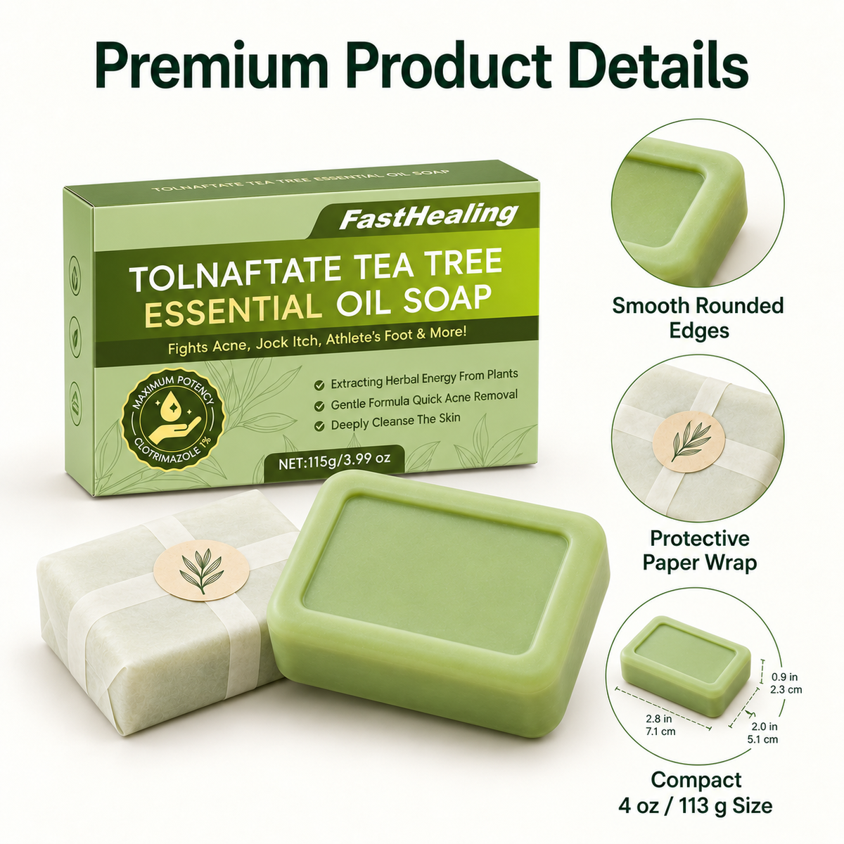 Leafora™ Tea Tree Cleansing Bar — Fresh, Clean Daily Care