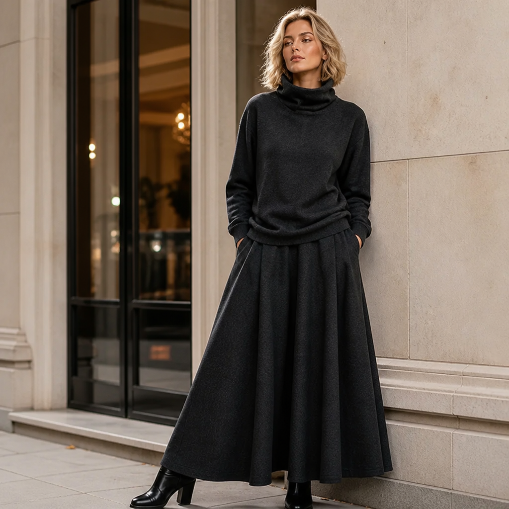 Marisol™ Turtleneck & Maxi Skirt Knit Set