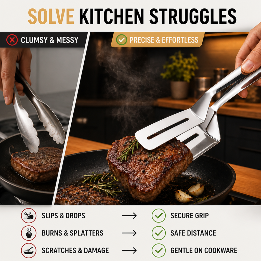 FlipGrip™ 3-in-1 Spatula Tongs
