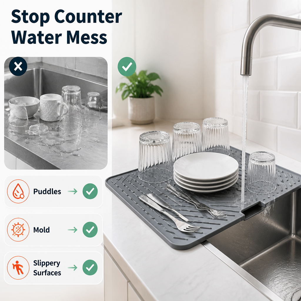 DryMat™ — Keep Your Counters Clean & Dry