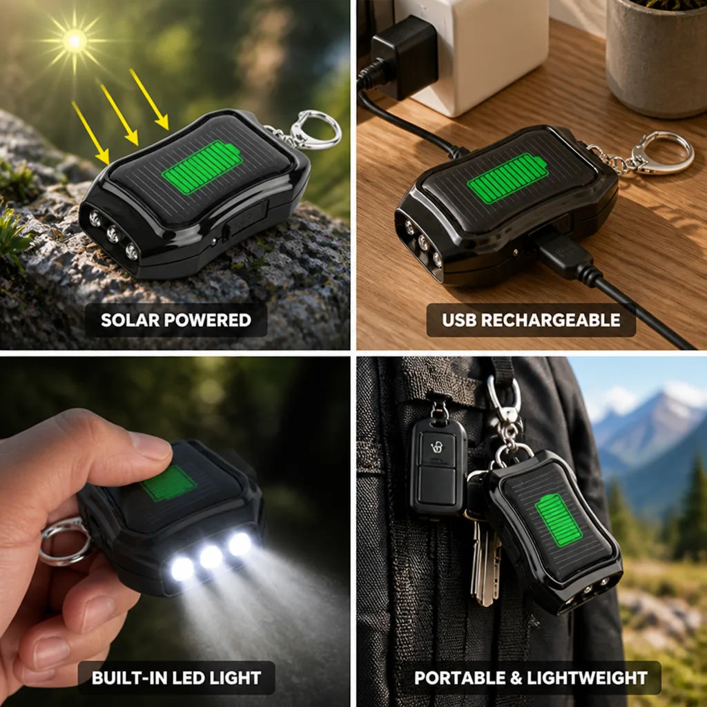 SunClip™ Solar Keychain Power Bank