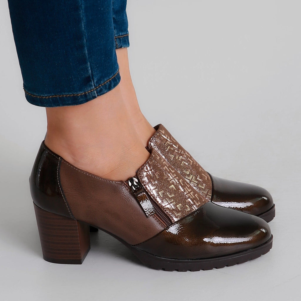 Comfelle™ Women's Heeled Moccasins - Brown