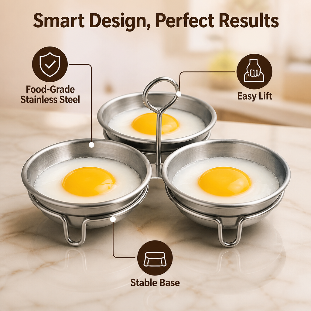 EggNest™ Stainless Egg Steamer (Set of 3)