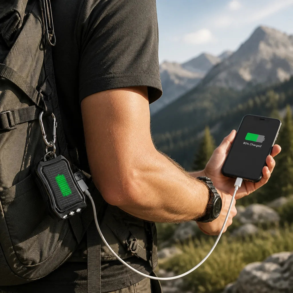 SunClip™ Solar Keychain Power Bank