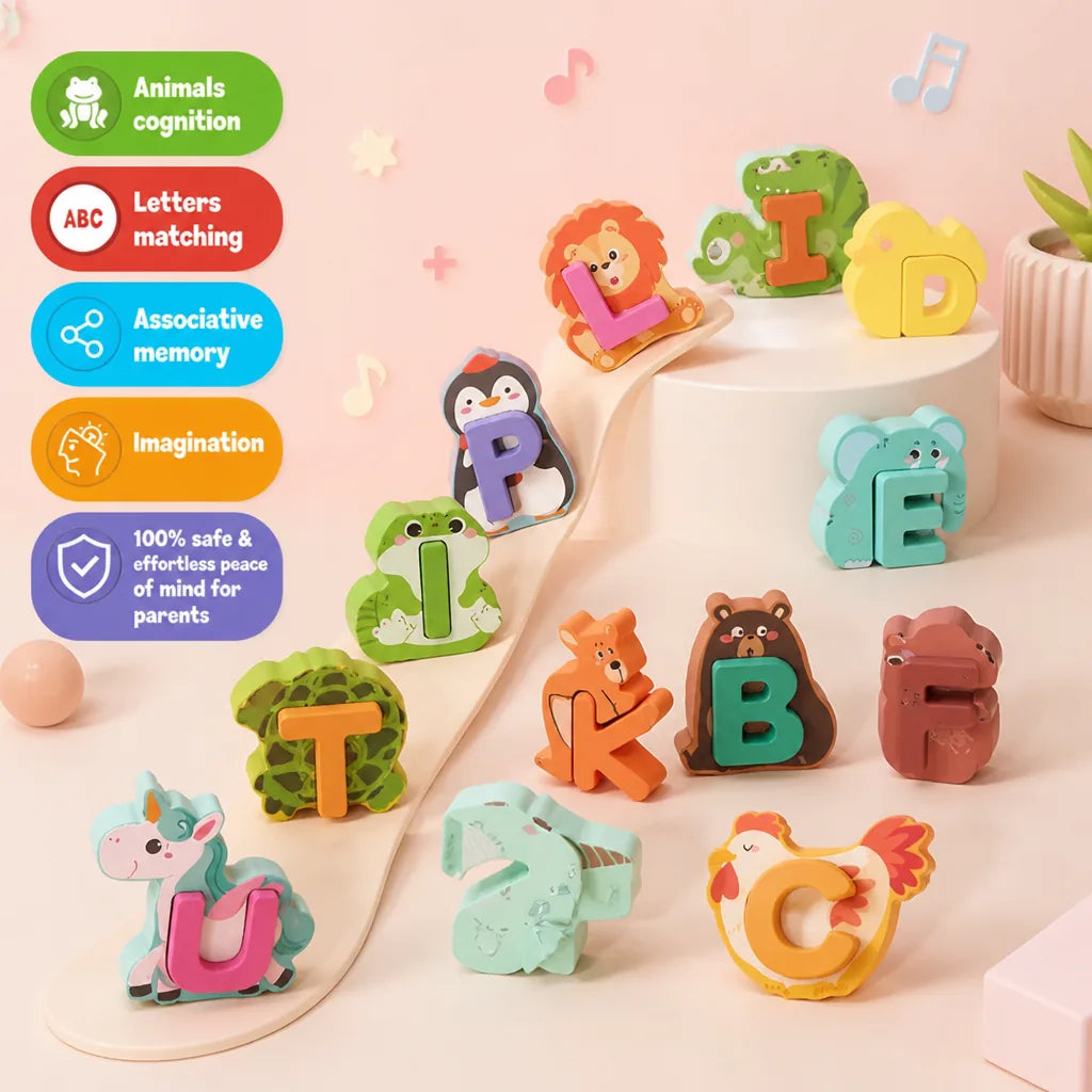AlphaZoo™ Wooden Animal Alphabet Puzzle