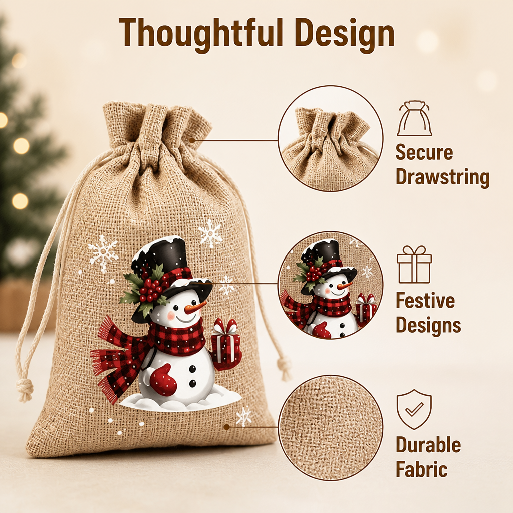 JingleSack™ Christmas Drawstring Gift Bags