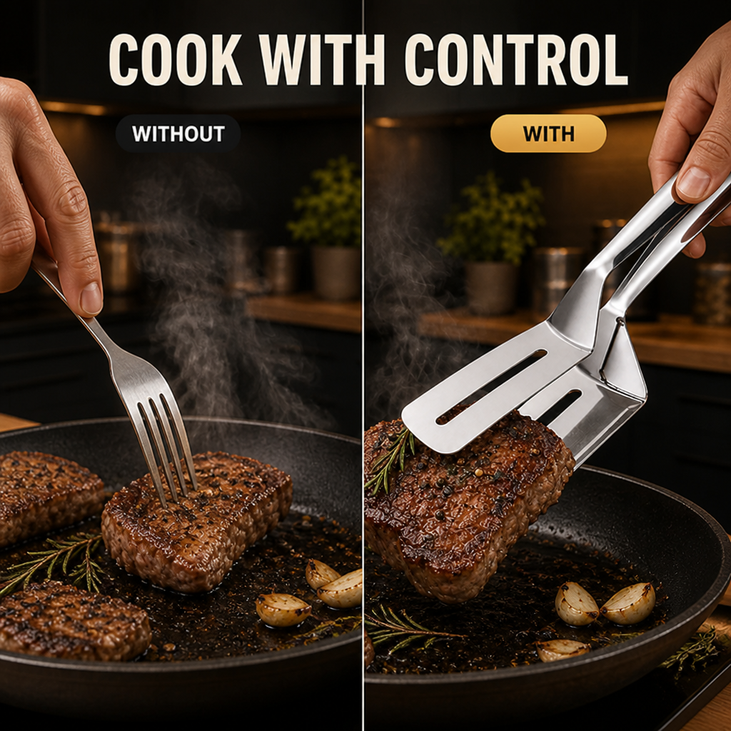 FlipGrip™ 3-in-1 Spatula Tongs