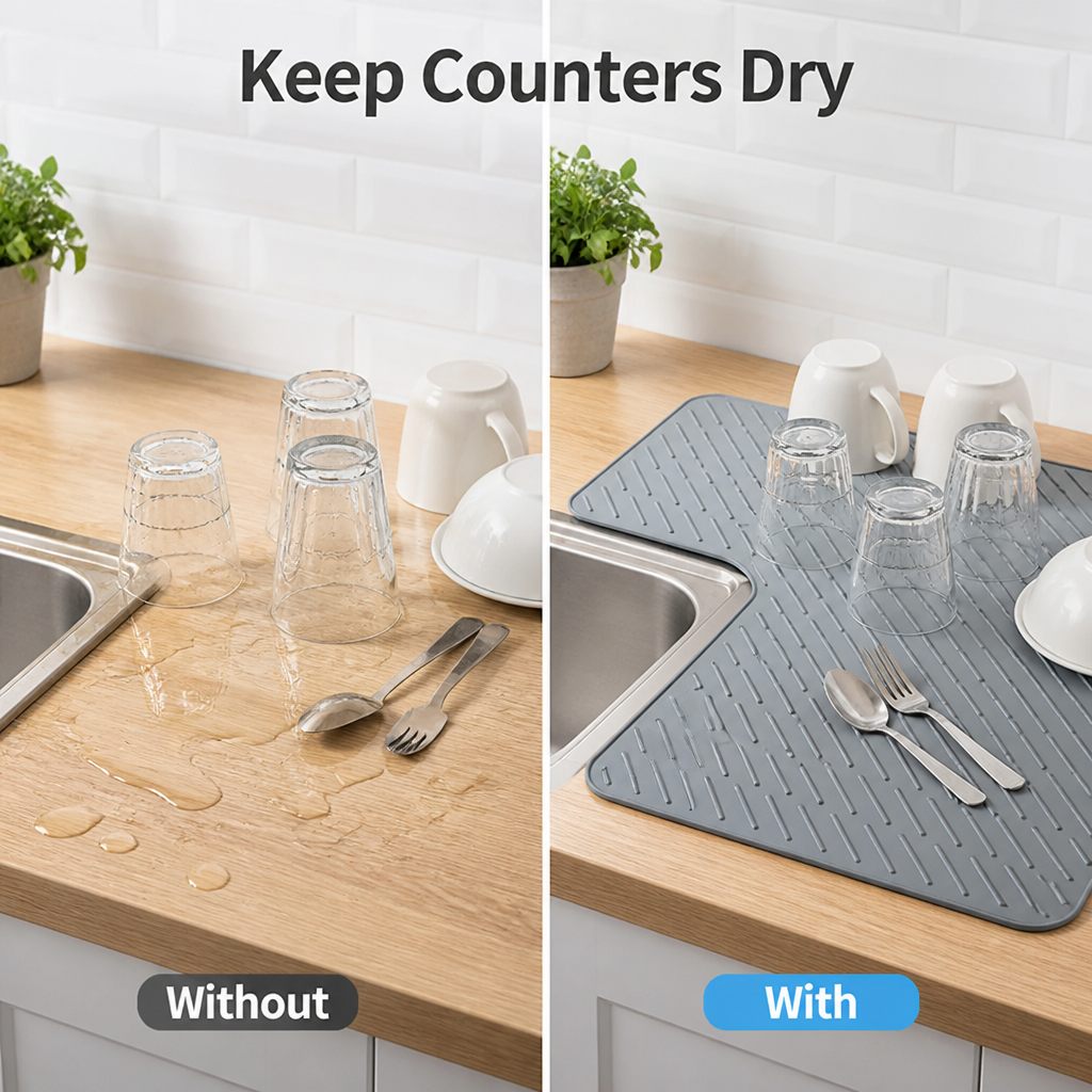 DryMat™ — Keep Your Counters Clean & Dry