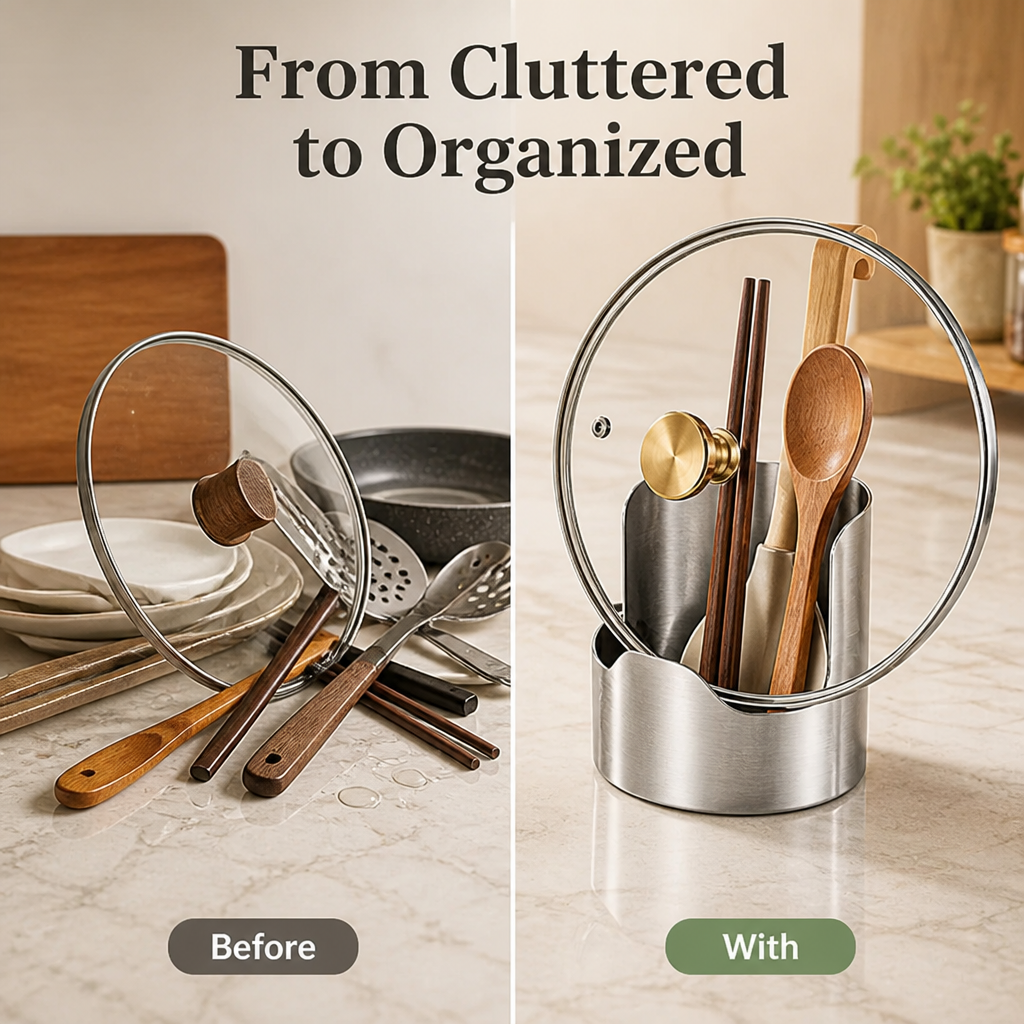 UtensiLoft™ Stainless Utensil & Lid Holder