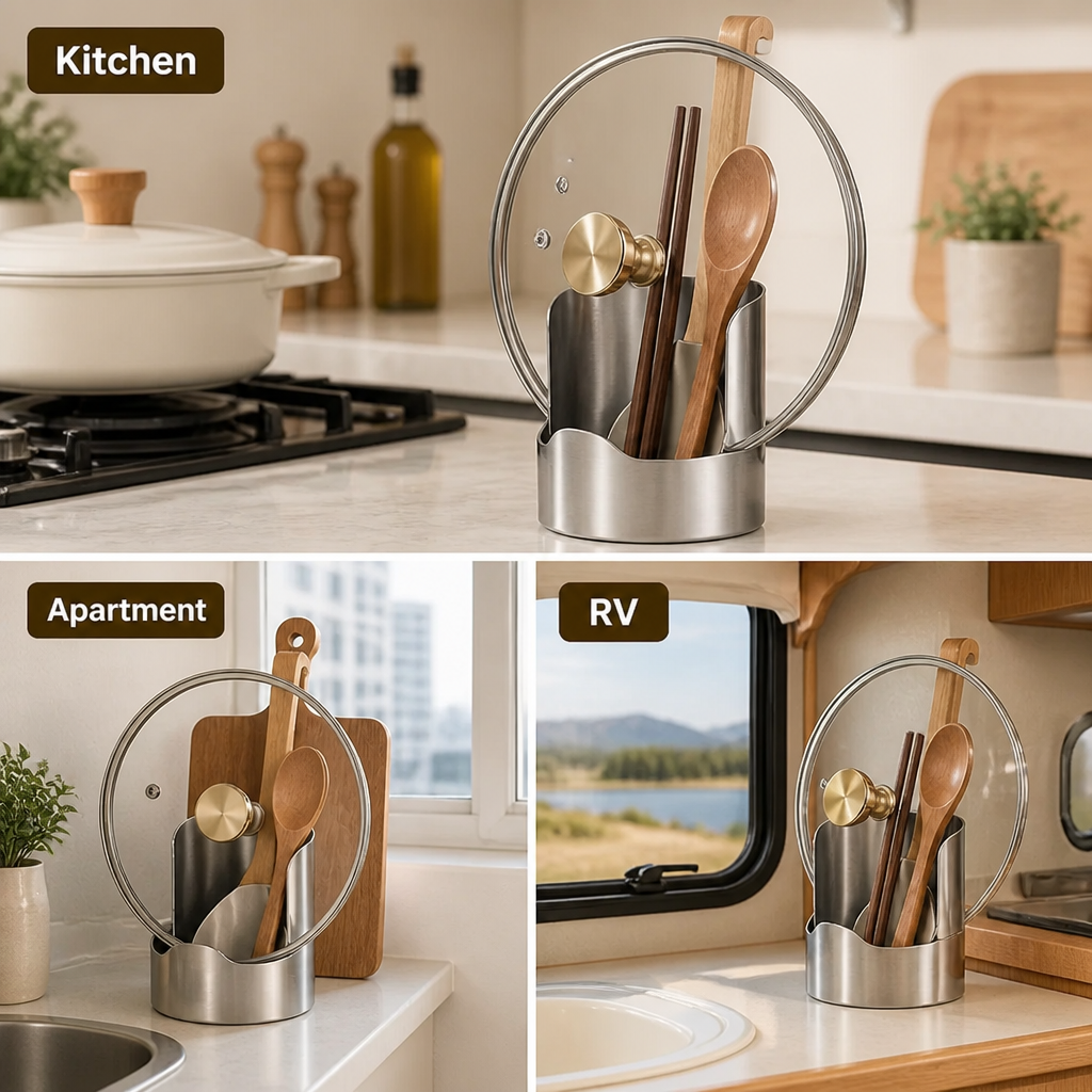 UtensiLoft™ Stainless Utensil & Lid Holder