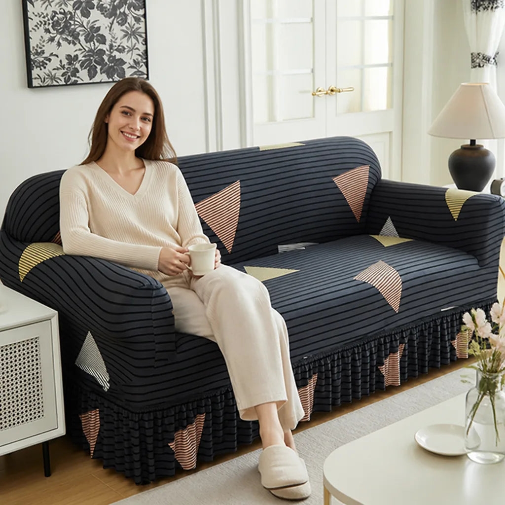 SnugFit sofa cover Navy Triangle
