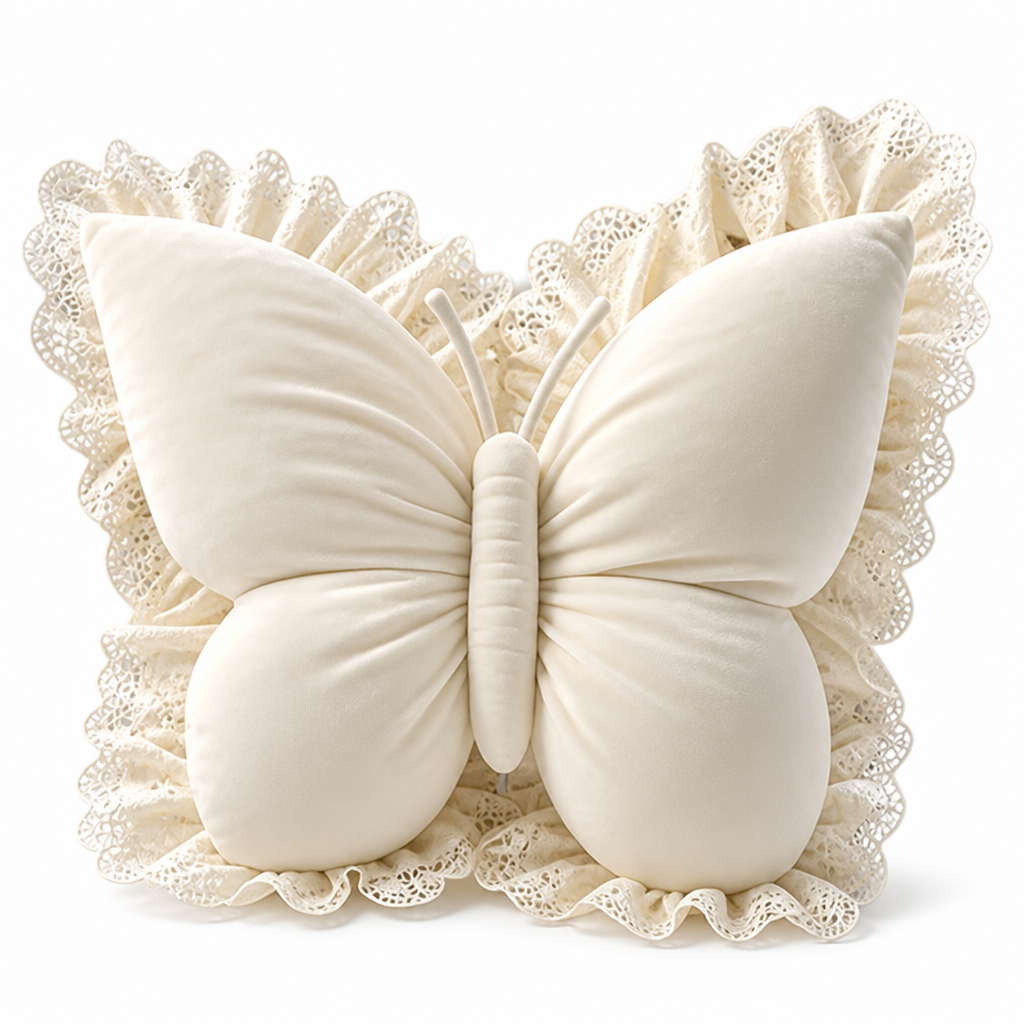 FlutterPuff™ Velvet Butterfly Pillow