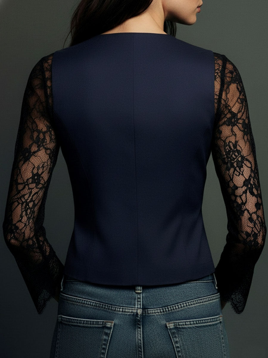 Lunessa™ Women's Lace-Sleeve Blazer