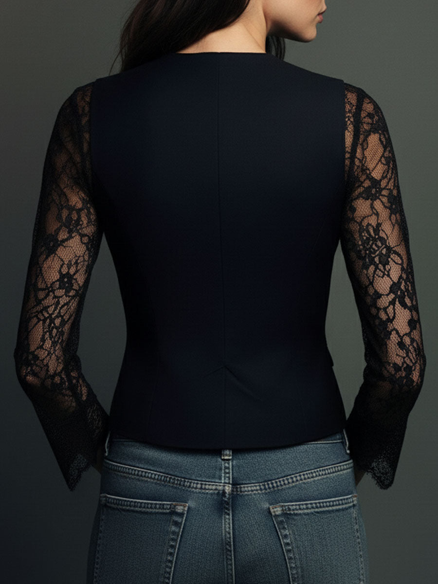 Lunessa™ Women's Lace-Sleeve Blazer