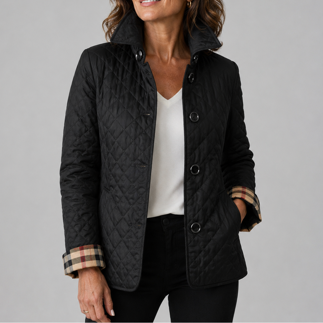 Maribel™ Women's Quilted Button Jacket - Black