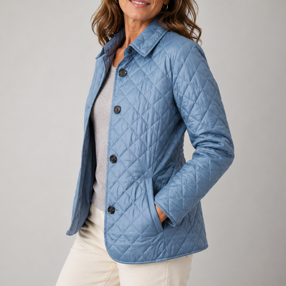Maribel™ Women's Quilted Button Jacket - Blue