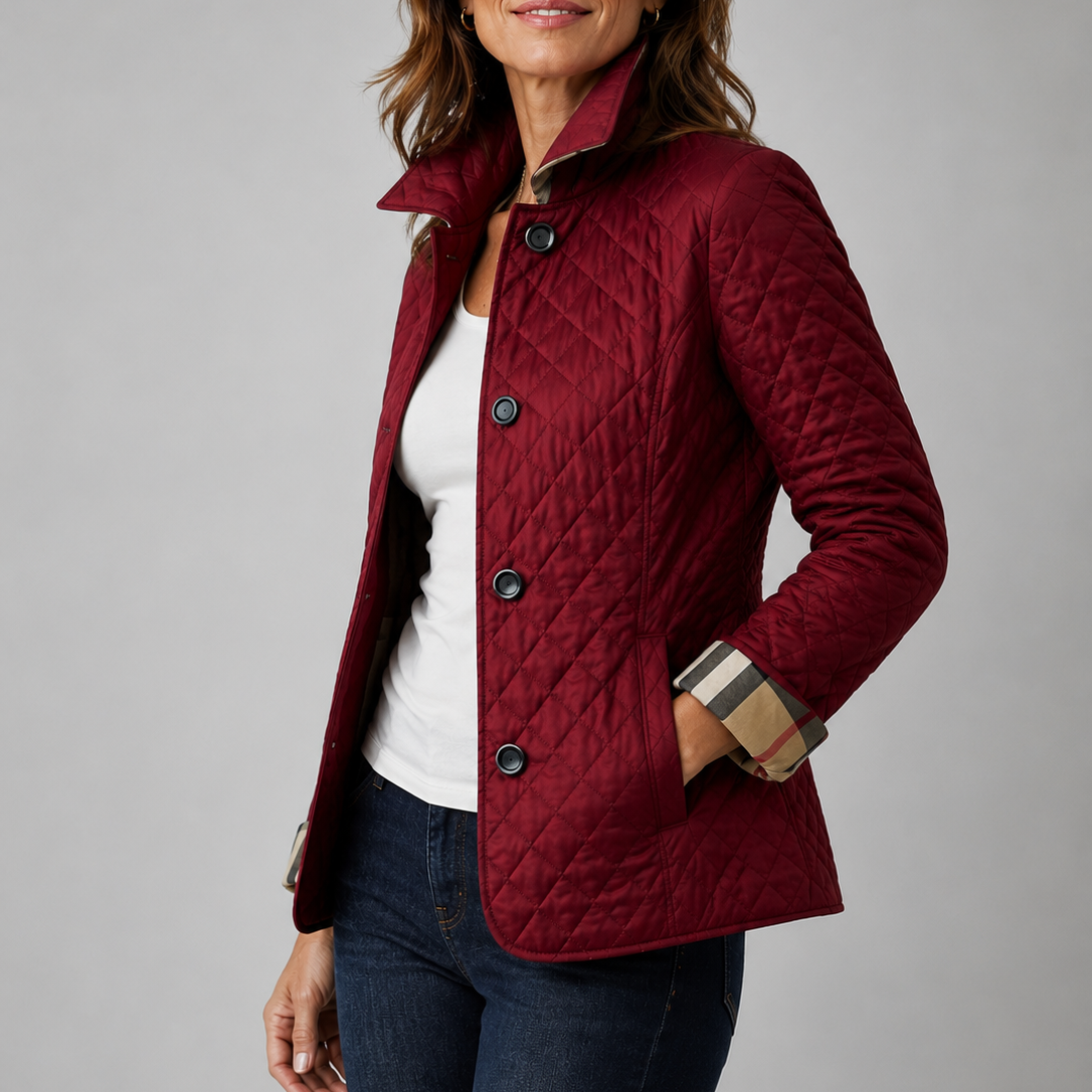 Maribel™ Women's Quilted Button Jacket - Red