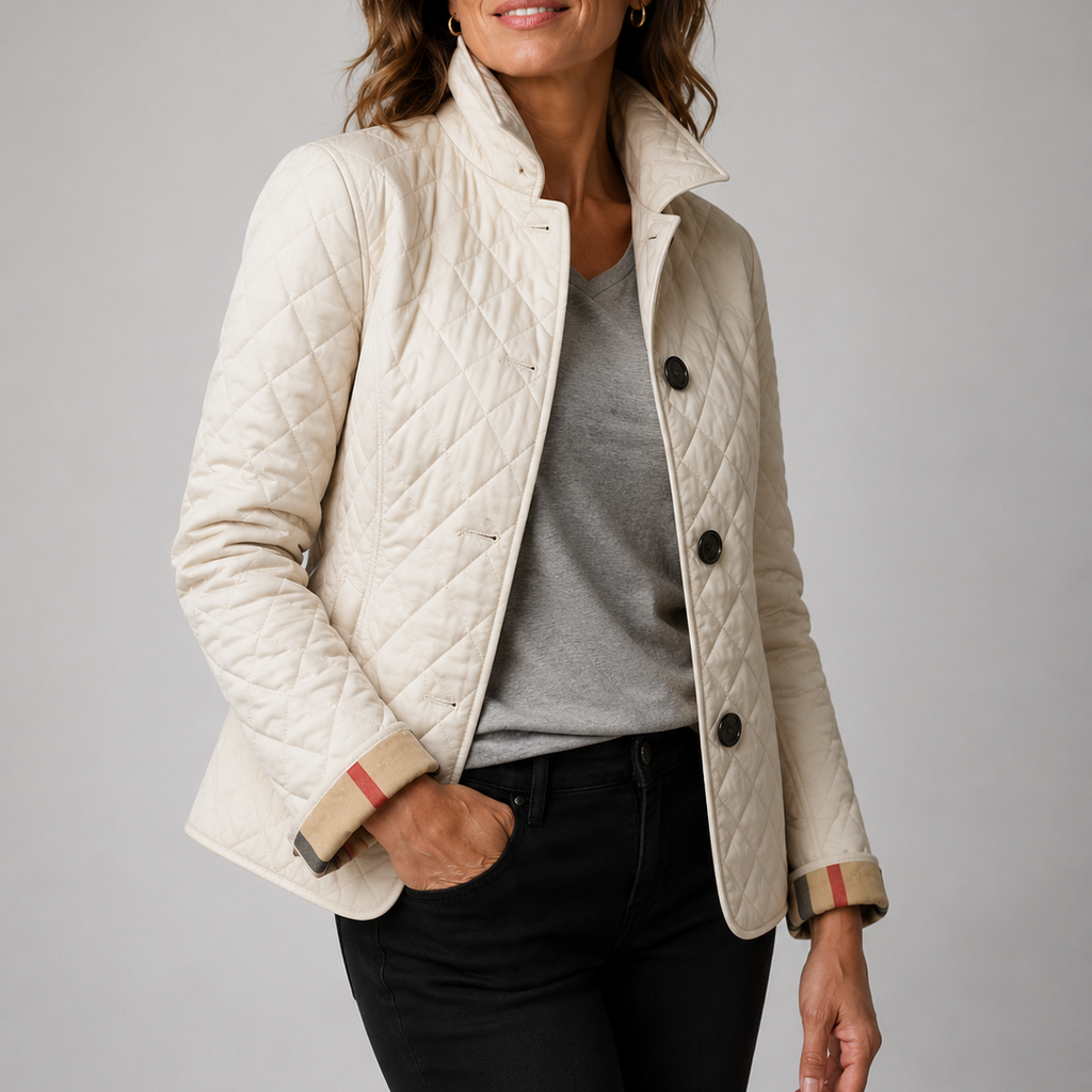Maribel™ Women's Quilted Button Jacket - Beige