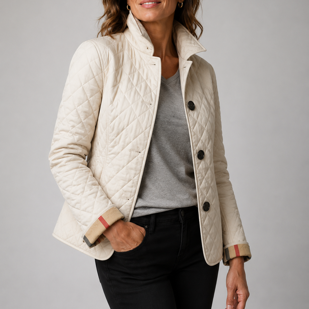Maribel™ Women's Quilted Button Jacket - Beige