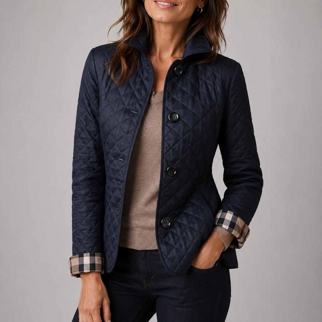 Maribel™ Women's Quilted Button Jacket - Navy