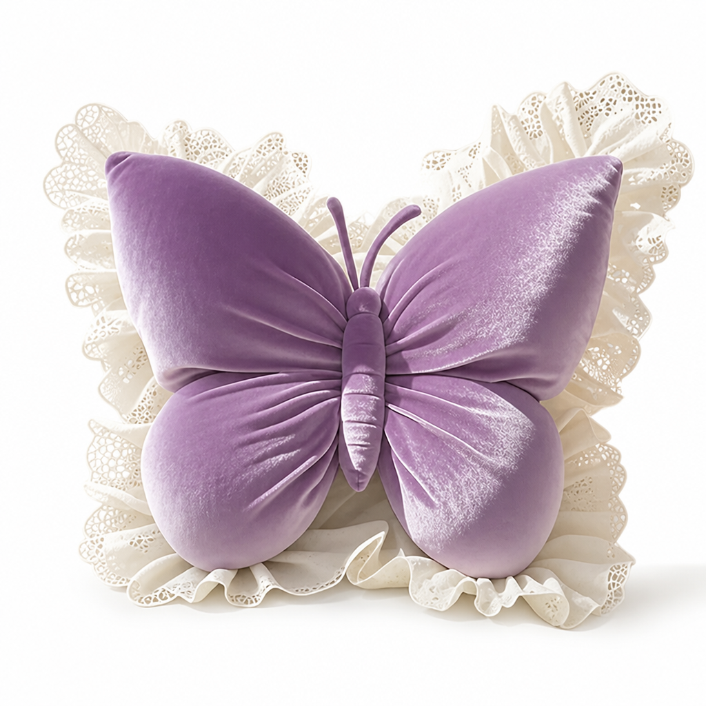 FlutterPuff™ Velvet Butterfly Pillow