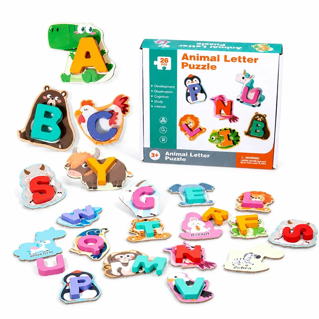 AlphaZoo™ Wooden Animal Alphabet Puzzle