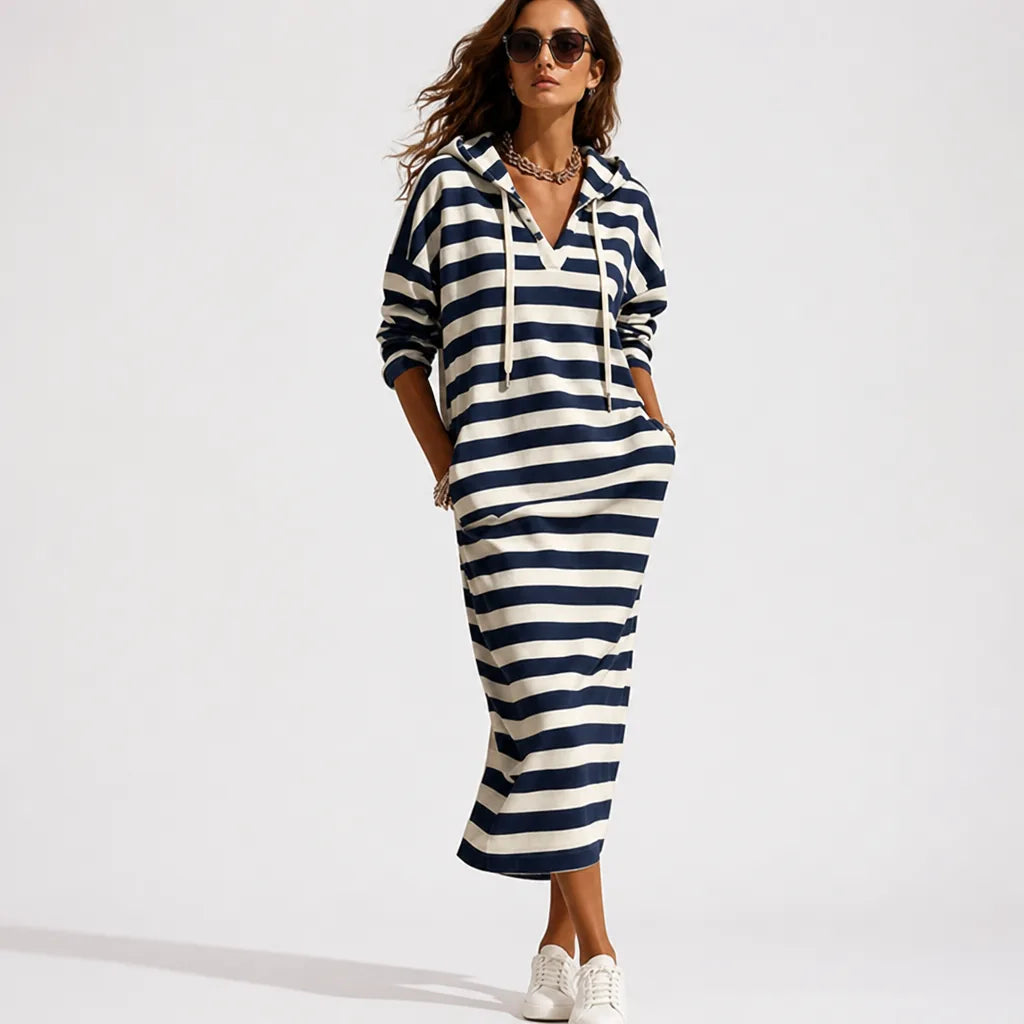 StripeLoom dress Navy