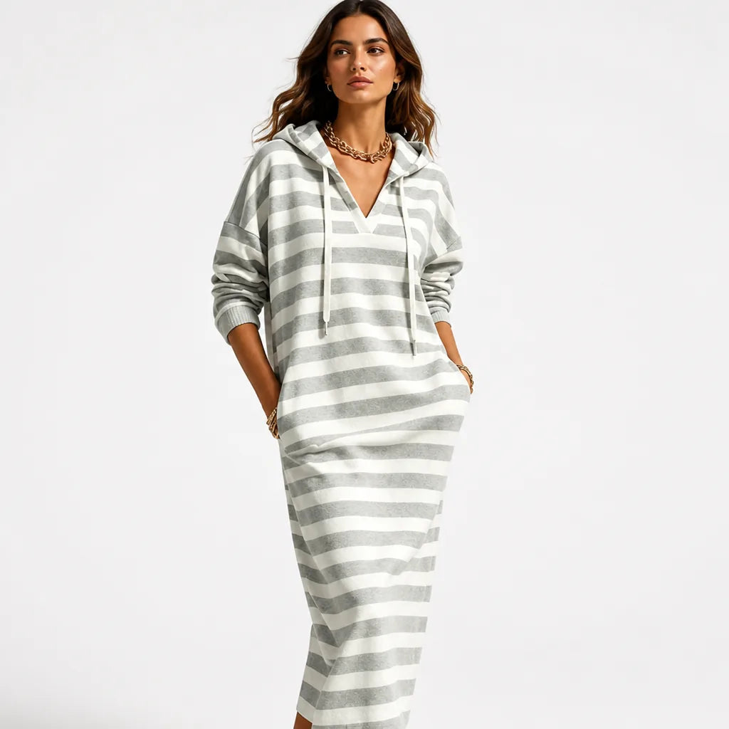 StripeLoom dress Gray