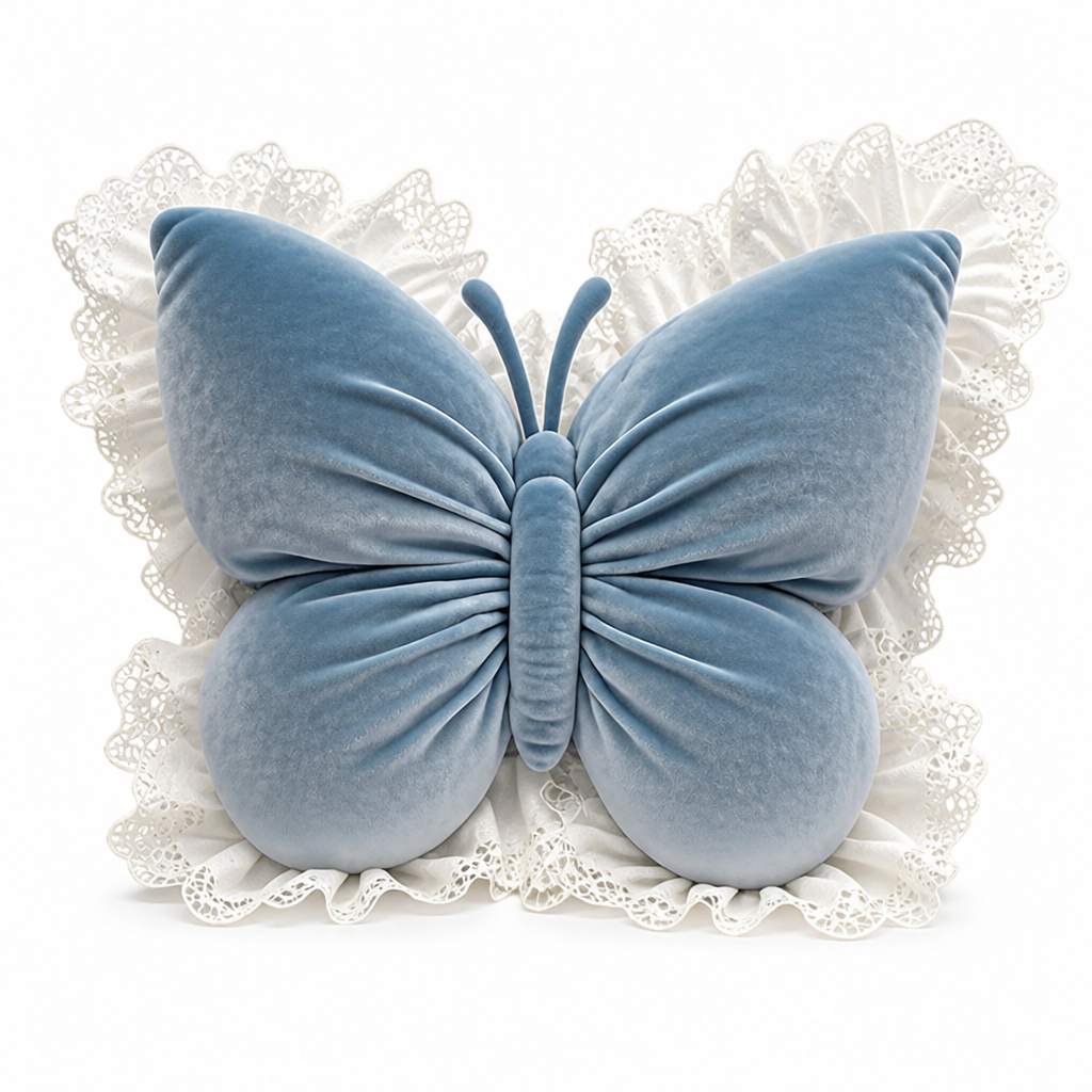 FlutterPuff™ Velvet Butterfly Pillow