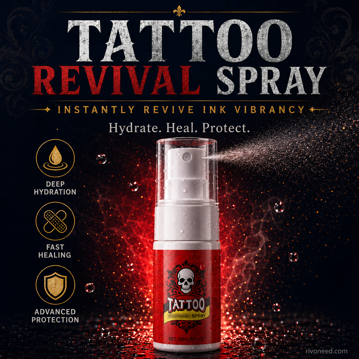 Inkglow™ Tattoo Care Spray — Bold, Vivid-Looking Ink