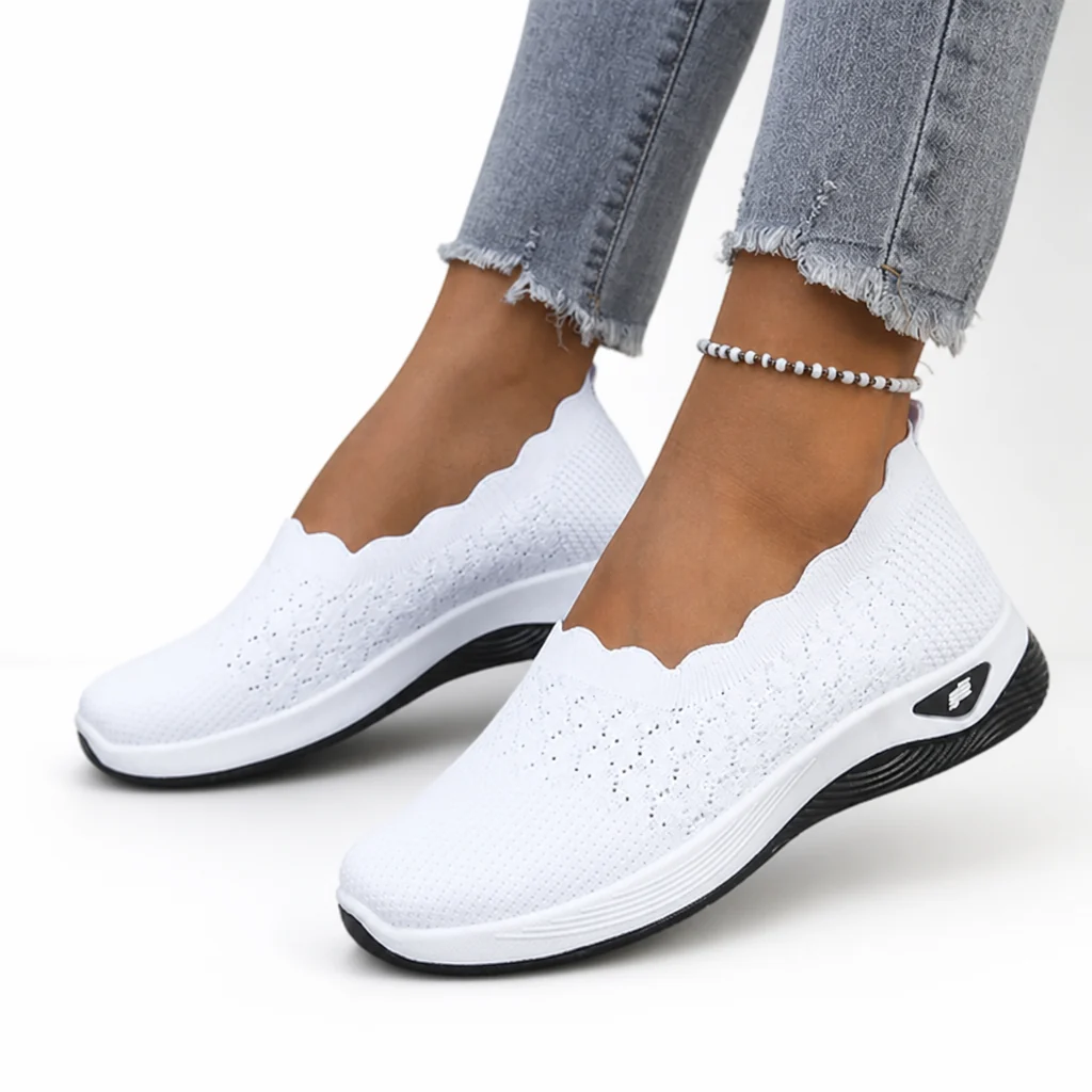 Breezelle™ Women's Slip-On Knit Sneakers - White