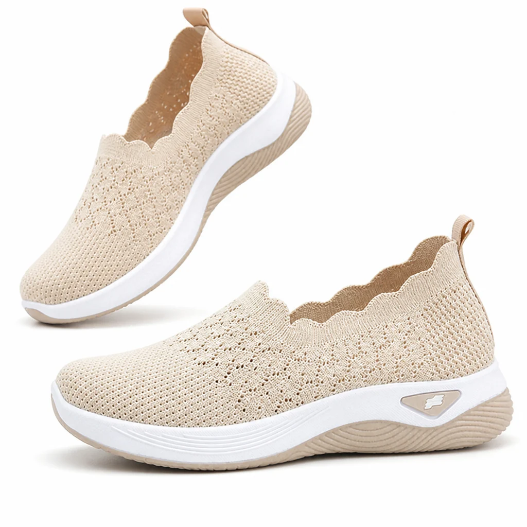 Breezelle™ Women's Slip-On Knit Sneakers - Beige