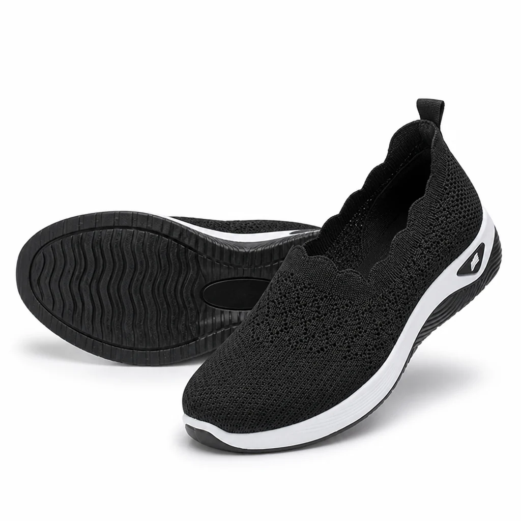 Breezelle™ Women's Slip-On Knit Sneakers - Black
