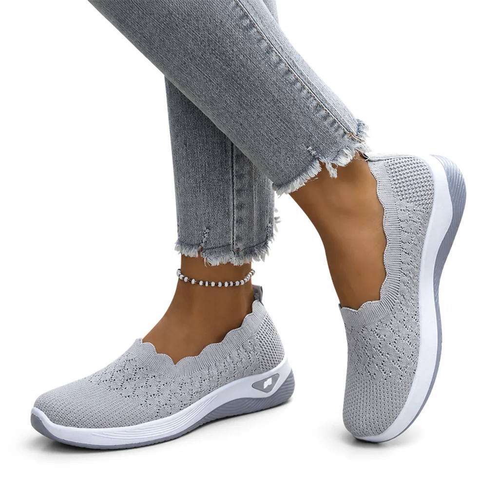 Breezelle™ Women's Slip-On Knit Sneakers - Gray