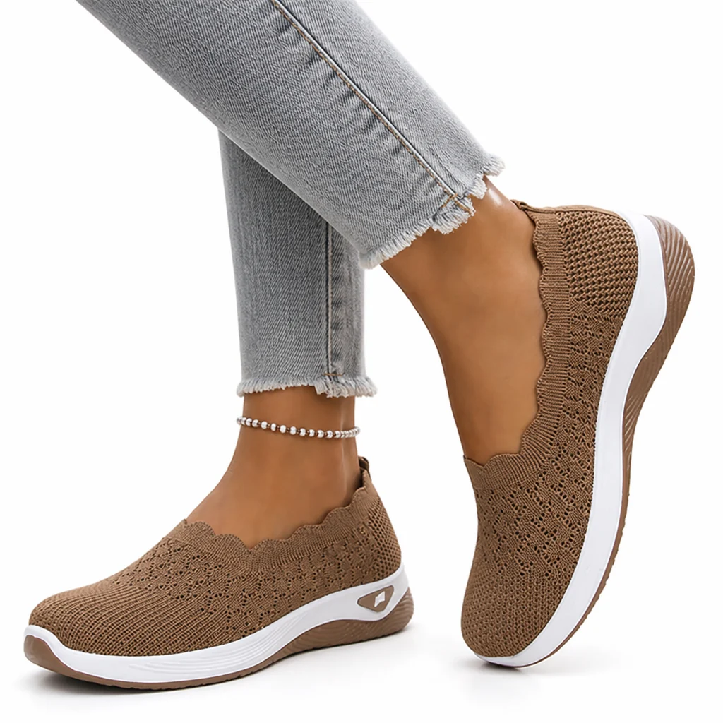 Breezelle™ Women's Slip-On Knit Sneakers - Brown