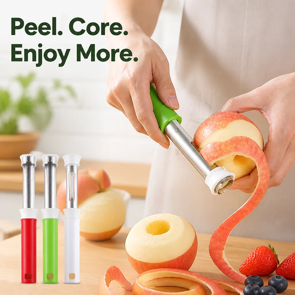 Corevale™ Apple Peeler & Corer — Quick, Mess-Free Fruit Prep